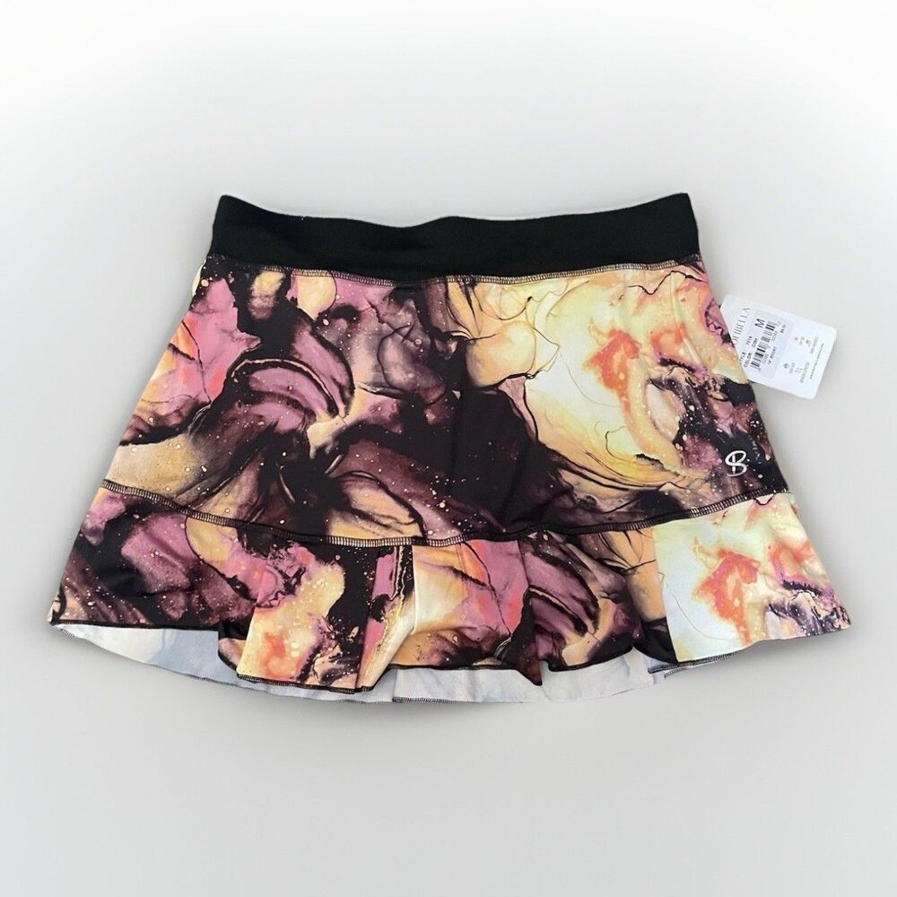 Sofibella 14" Tennis Skort Womens M Marble Pink Orange UPF50 7016 NWT